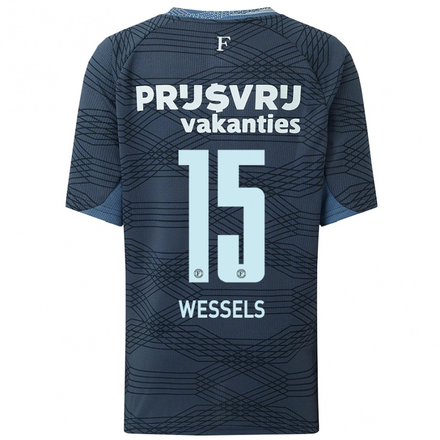 ילדים כדורגל Tijme Wessels #15 שחור אפור הרחק ג'רזי 2025/26