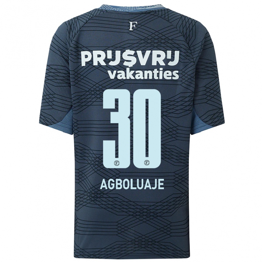 ילדים כדורגל Hakeem Agboluaje #30 שחור אפור הרחק ג'רזי 2025/26