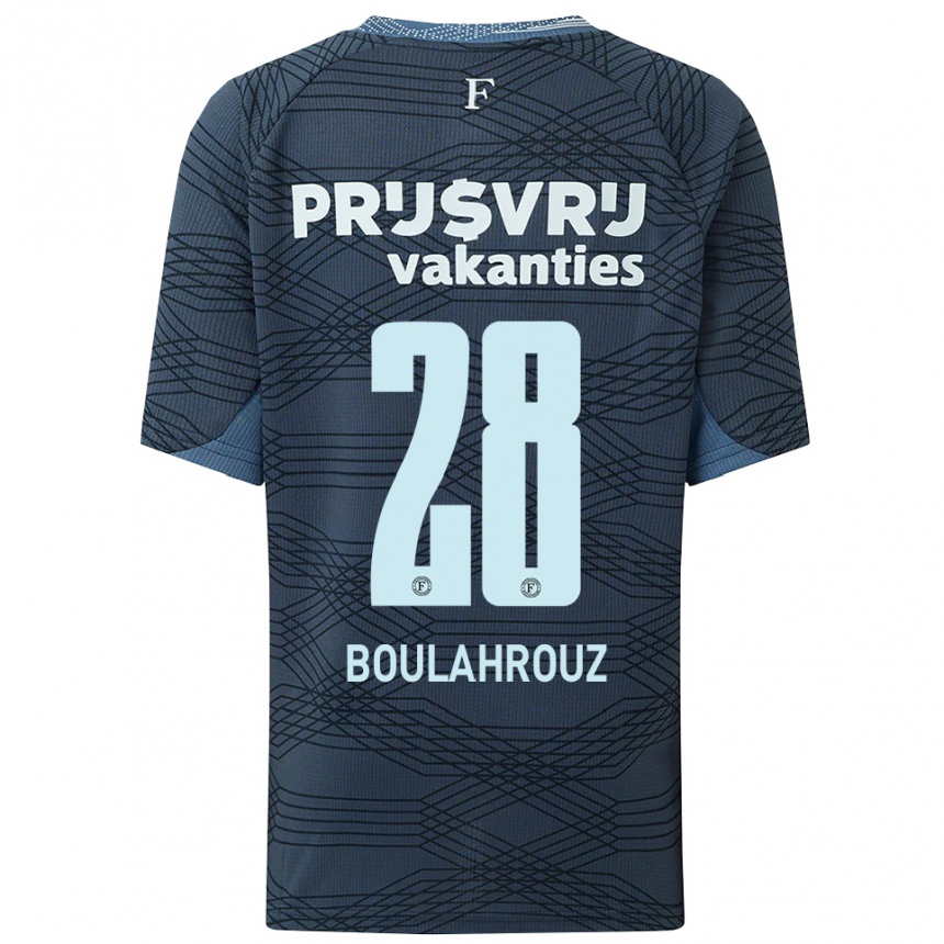 ילדים כדורגל Rayan Boulahrouz #28 שחור אפור הרחק ג'רזי 2025/26