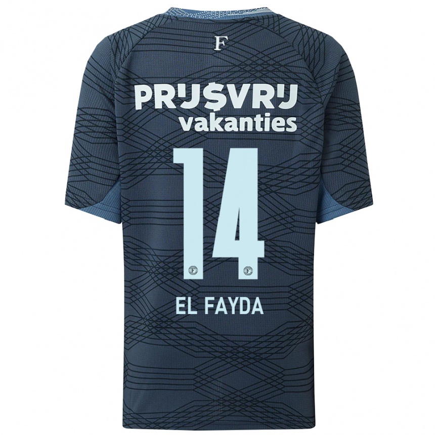 ילדים כדורגל Damin El Fayda #14 שחור אפור הרחק ג'רזי 2025/26