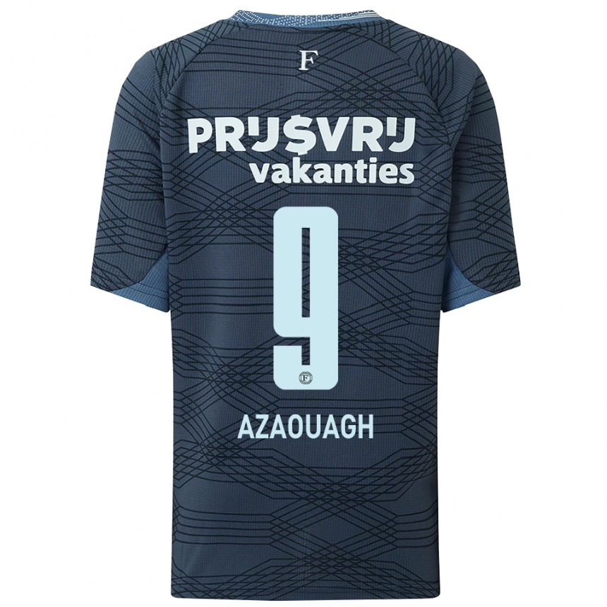 ילדים כדורגל Ilias Azaouagh #9 שחור אפור הרחק ג'רזי 2025/26
