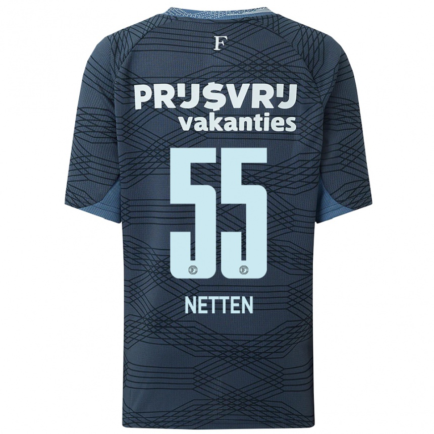 ילדים כדורגל Luc Netten #55 שחור אפור הרחק ג'רזי 2025/26