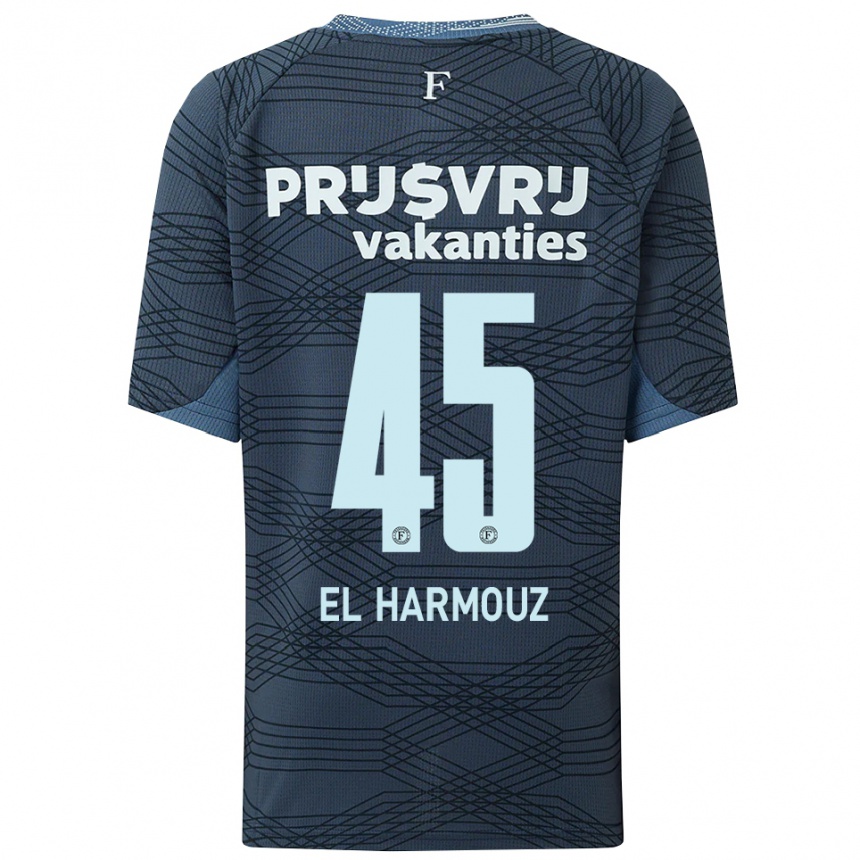 ילדים כדורגל Nassim El Harmouz #45 שחור אפור הרחק ג'רזי 2025/26