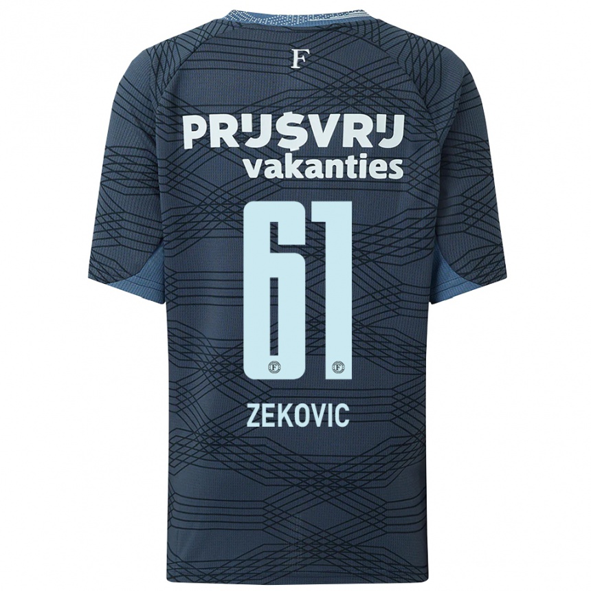 ילדים כדורגל Aleks Zekovic #61 שחור אפור הרחק ג'רזי 2025/26