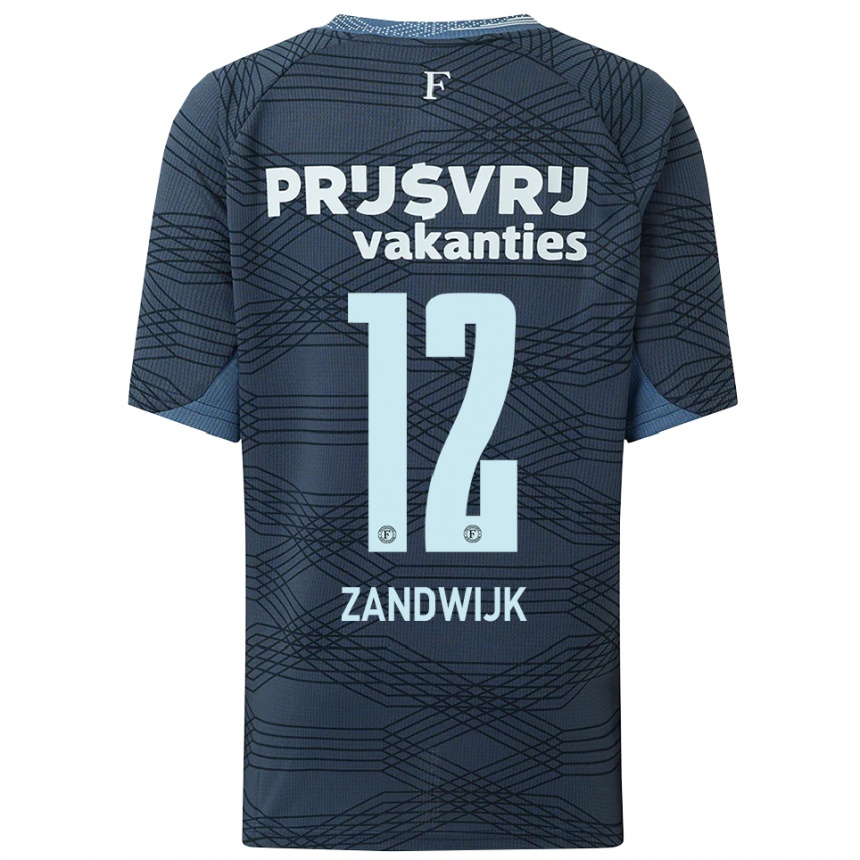 ילדים כדורגל Tim Zandwijk #12 שחור אפור הרחק ג'רזי 2025/26