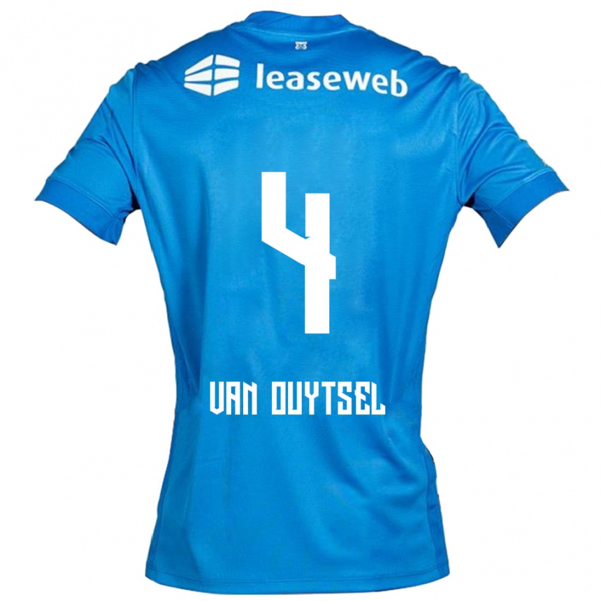 ילדים כדורגל Kevin Van Ouytsel #4 כחול לבן הרחק ג'רזי 2025/26
