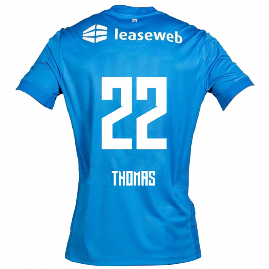 ילדים כדורגל Kealyn Thomas #22 כחול לבן הרחק ג'רזי 2025/26