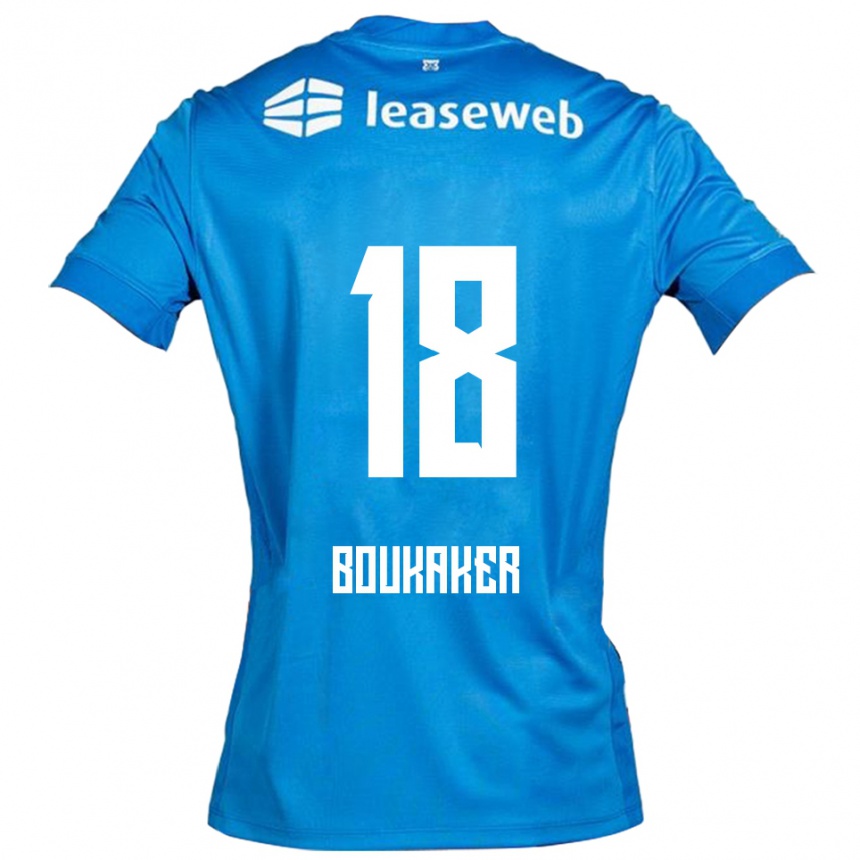 ילדים כדורגל Romaissa Boukaker #18 כחול לבן הרחק ג'רזי 2025/26