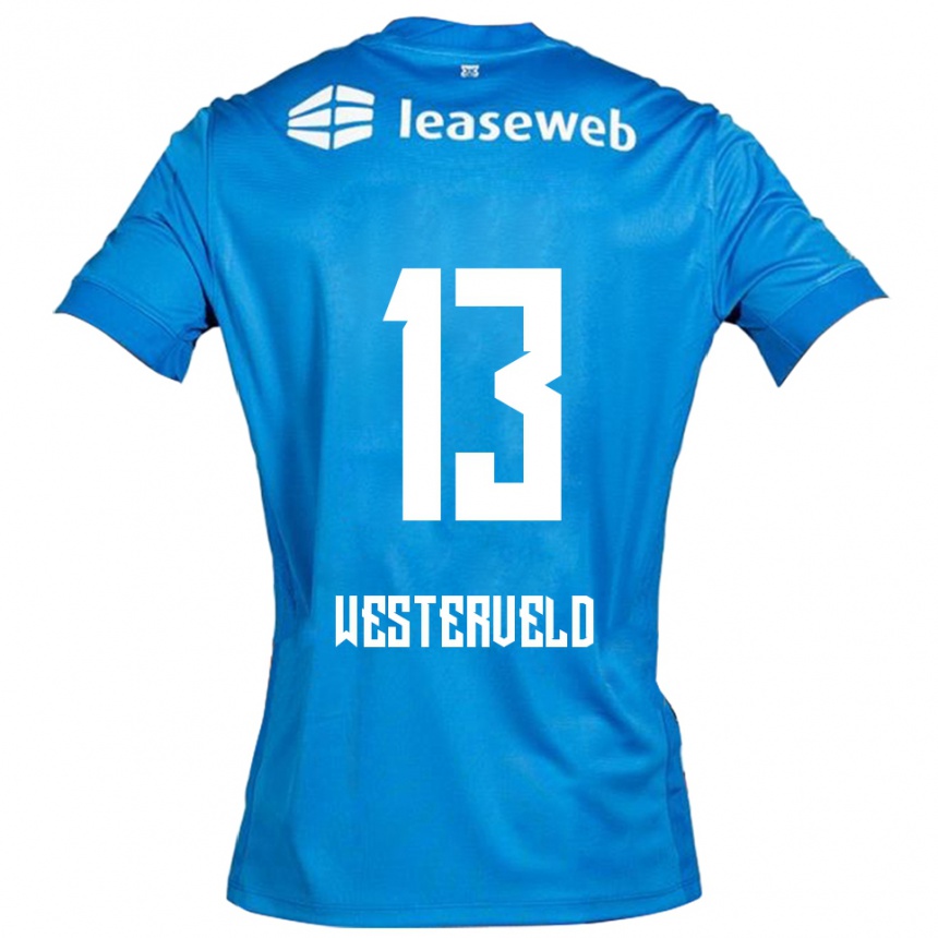 ילדים כדורגל Sem Westerveld #13 כחול לבן הרחק ג'רזי 2025/26