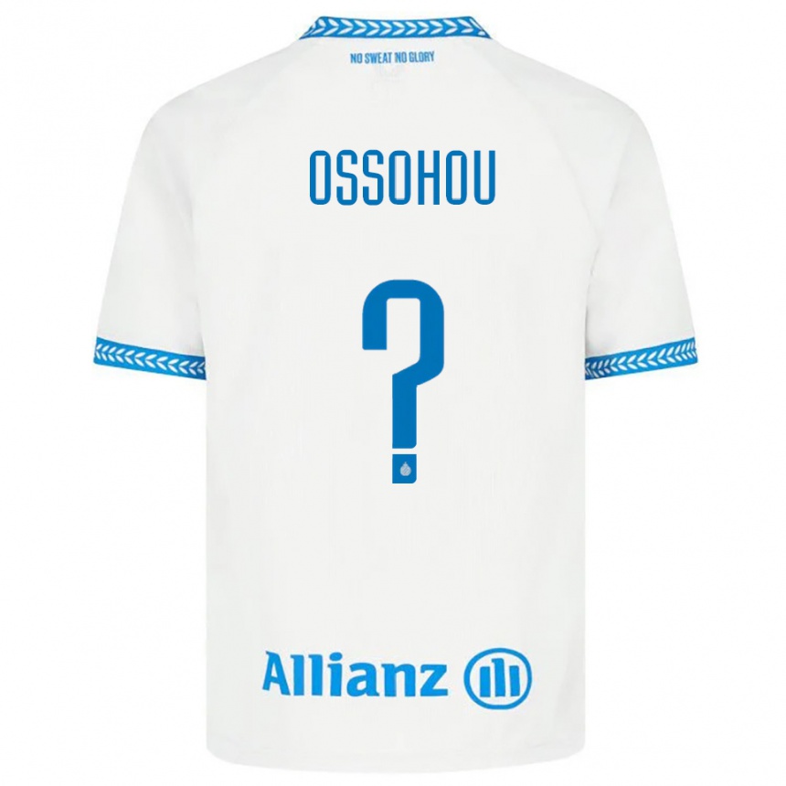 ילדים כדורגל Clever Ossohou #0 כחול לבן הרחק ג'רזי 2025/26