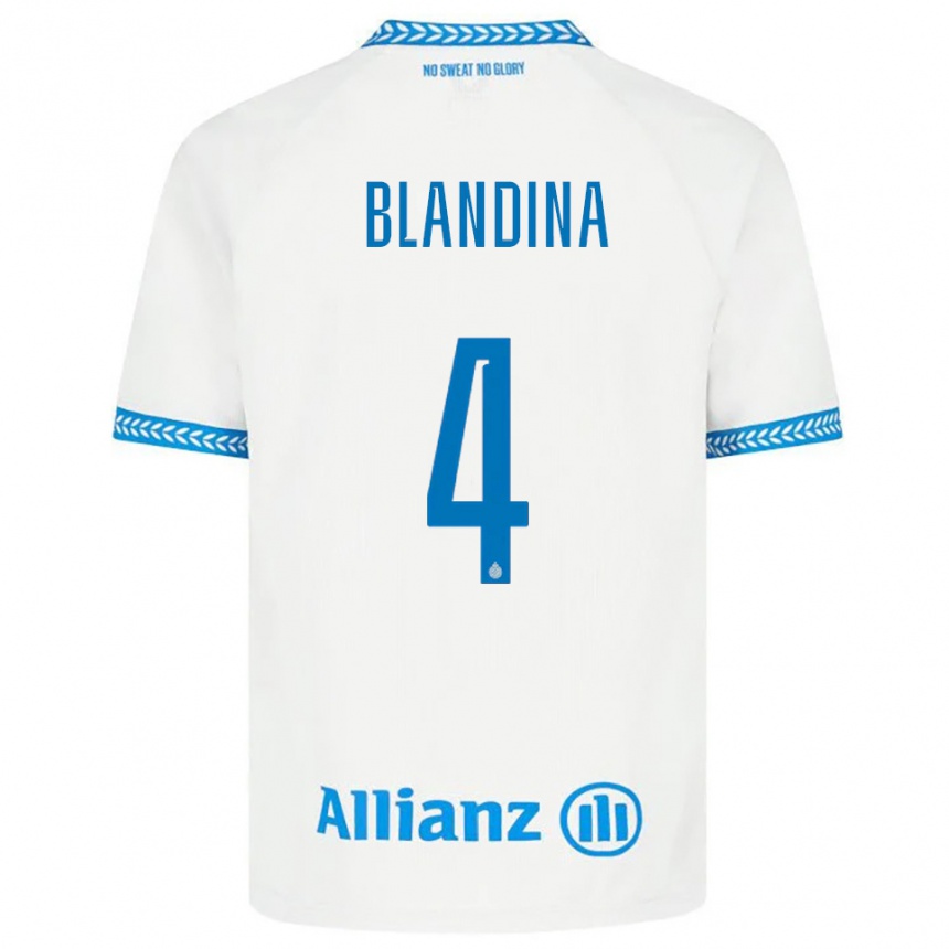 ילדים כדורגל Noham Blandina #4 כחול לבן הרחק ג'רזי 2025/26