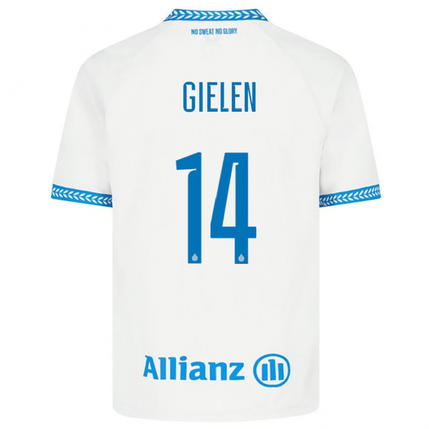 ילדים כדורגל Sterre Gielen #14 כחול לבן הרחק ג'רזי 2025/26