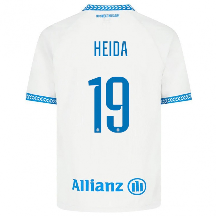 ילדים כדורגל Jade Heida #19 כחול לבן הרחק ג'רזי 2025/26