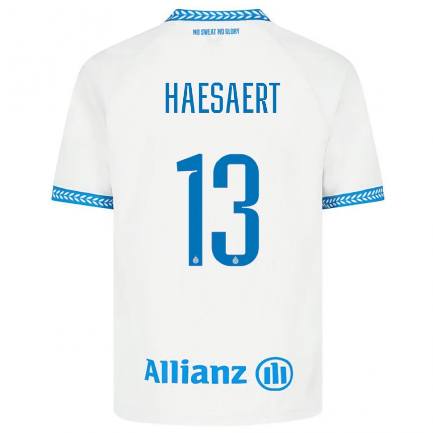 ילדים כדורגל Mateo Haesaert #13 כחול לבן הרחק ג'רזי 2025/26