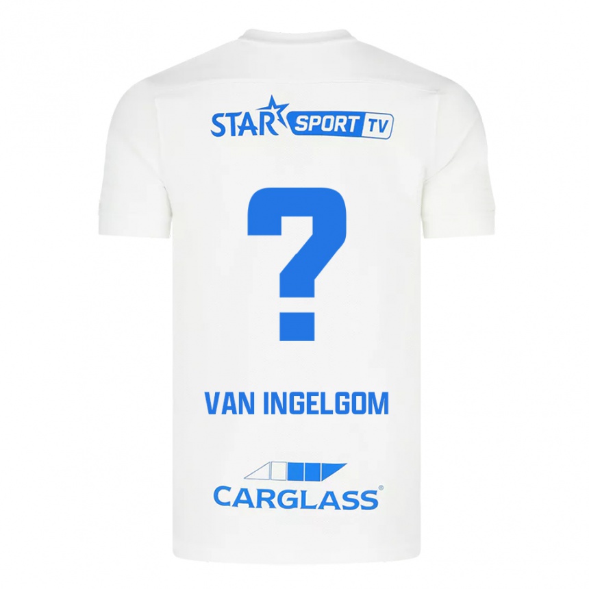 ילדים כדורגל Tijn Van Ingelgom #0 לבן כחול הרחק ג'רזי 2025/26
