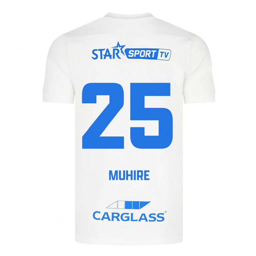 ילדים כדורגל Ian-Confiance Muhire #25 לבן כחול הרחק ג'רזי 2025/26