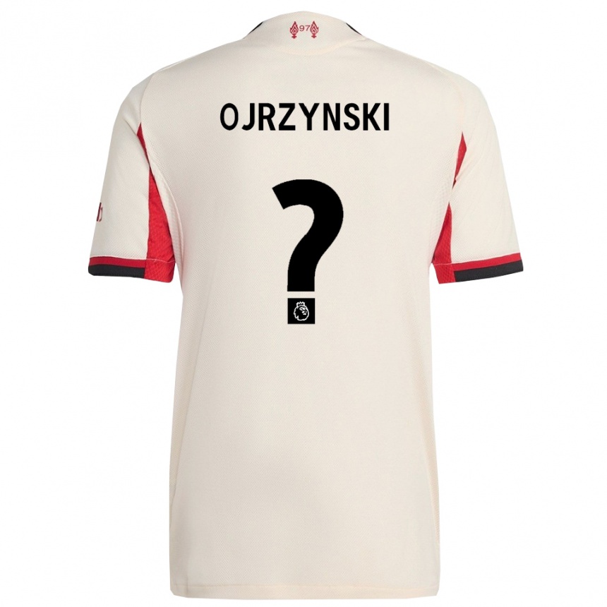 ילדים כדורגל Jakub Ojrzynski #0 לבן שחור הרחק ג'רזי 2025/26