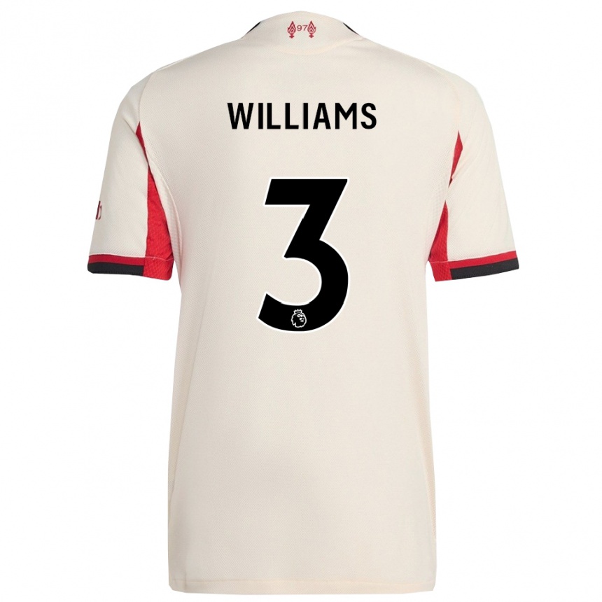 ילדים כדורגל Cameron Williams #3 לבן שחור הרחק ג'רזי 2025/26