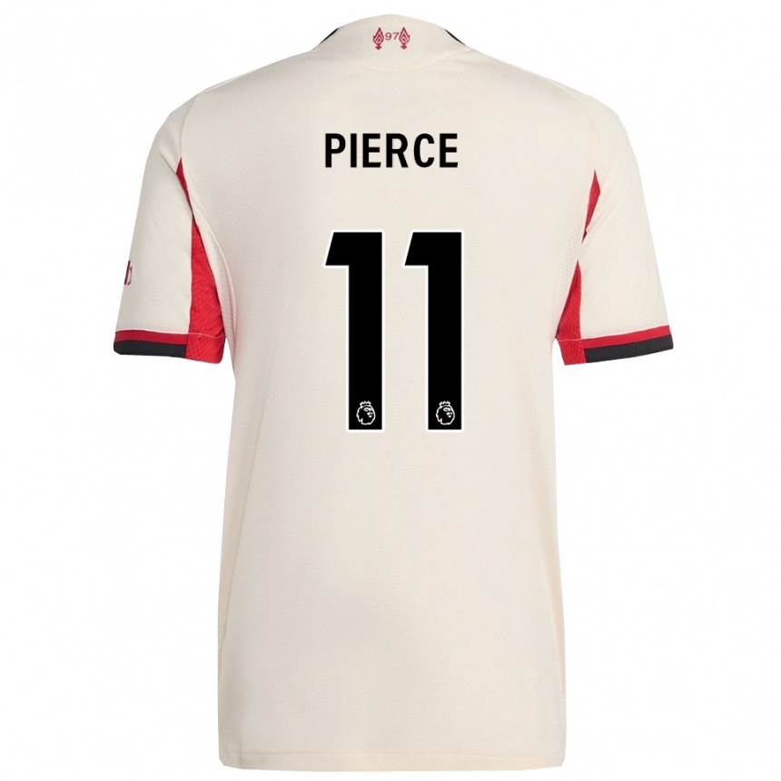 ילדים כדורגל Alfie Pierce #11 לבן שחור הרחק ג'רזי 2025/26