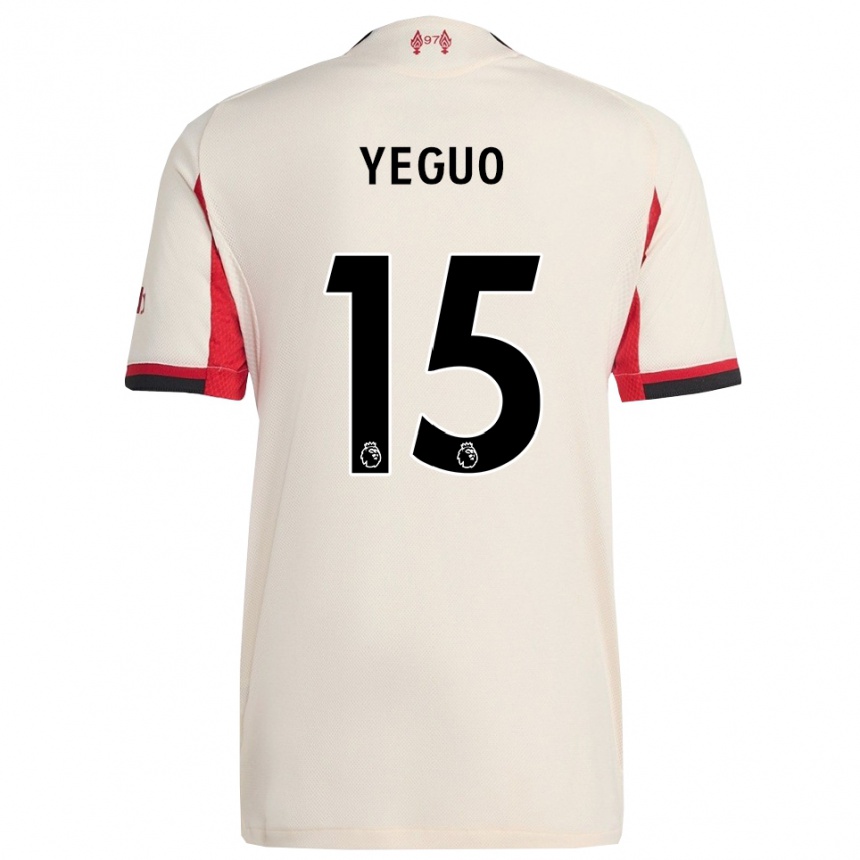 ילדים כדורגל Aiden Yeguo #15 לבן שחור הרחק ג'רזי 2025/26