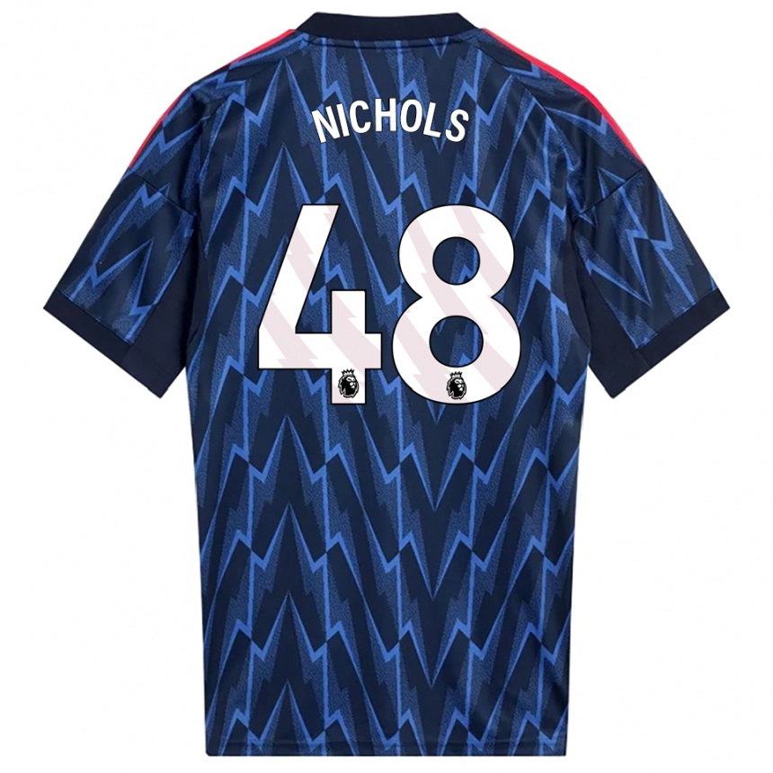 ילדים כדורגל ג'וש ניקולס #48 נייבי אדום הרחק ג'רזי 2025/26