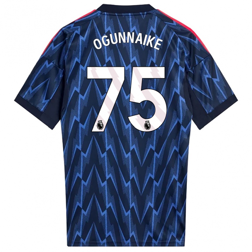 ילדים כדורגל Josh Ogunnaike #75 נייבי אדום הרחק ג'רזי 2025/26