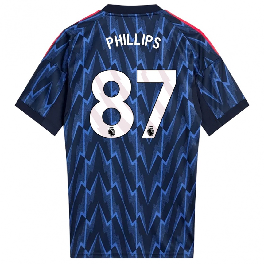 ילדים כדורגל Bowen Phillips #87 נייבי אדום הרחק ג'רזי 2025/26