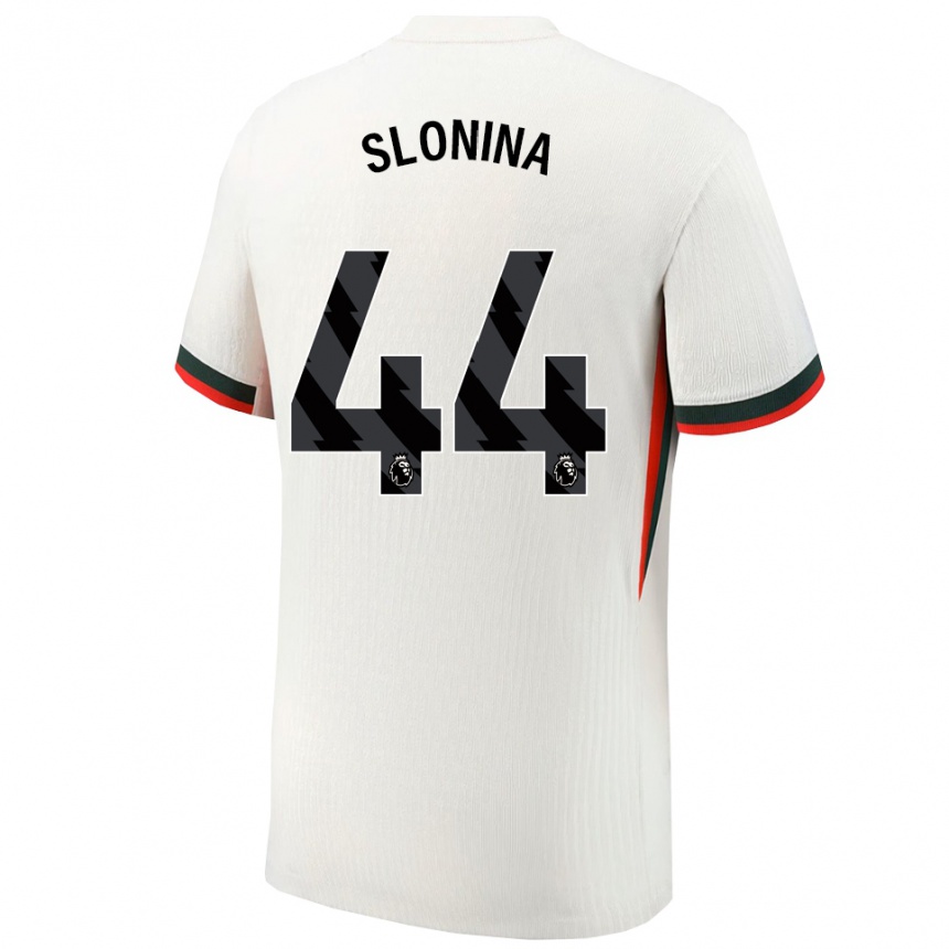 ילדים כדורגל גבריאל סלונינה #44 לבן ירוק הרחק ג'רזי 2025/26