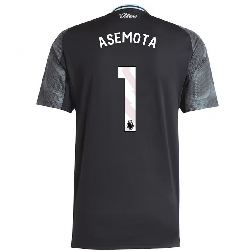 ילדים כדורגל Owen Asemota #1 שחור תכלת הרחק ג'רזי 2025/26