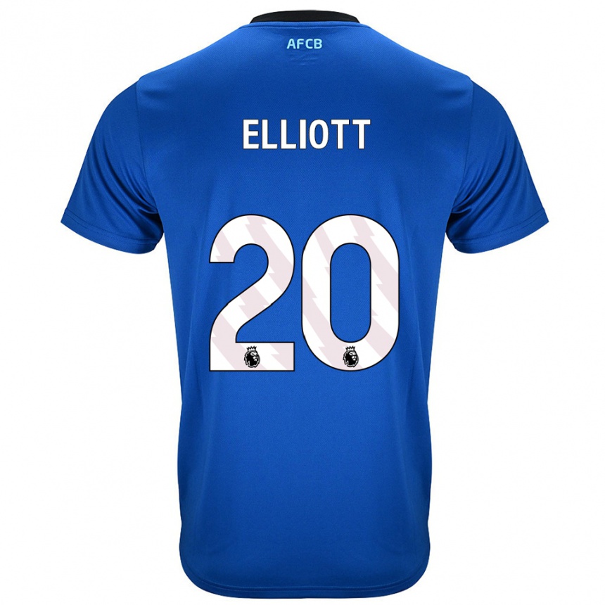 ילדים כדורגל Kaitlyn Elliott #20 כחול שחור הרחק ג'רזי 2025/26