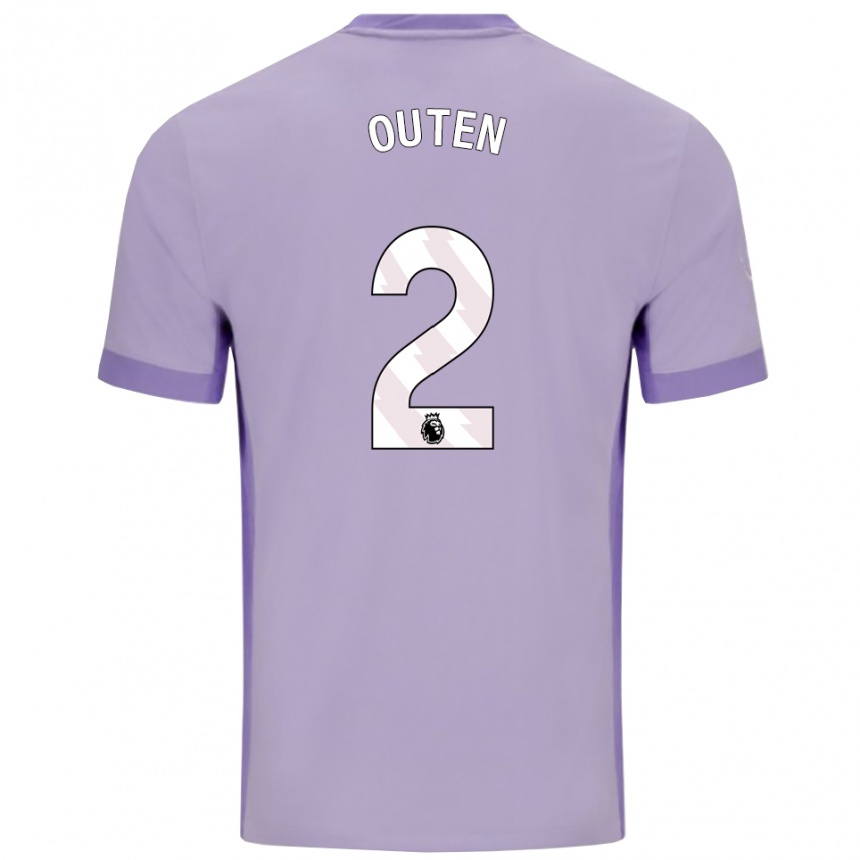 ילדים כדורגל Theo Outen #2 טארו סגול לבן הרחק ג'רזי 2025/26