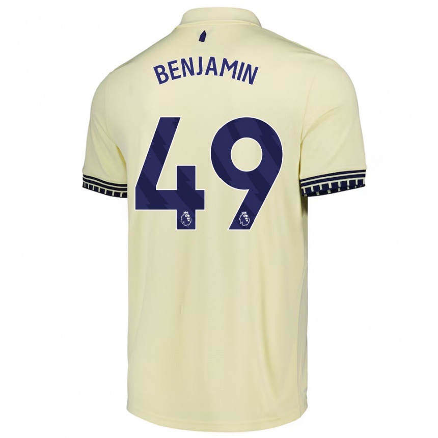 ילדים כדורגל עומארי בנג׳מין #49 לבן מלוכלך שחור הרחק ג'רזי 2025/26