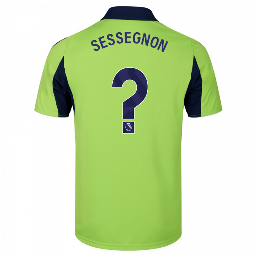 ילדים כדורגל Kayden Sessegnon #0 ירוק נייבי לבן הרחק ג'רזי 2025/26