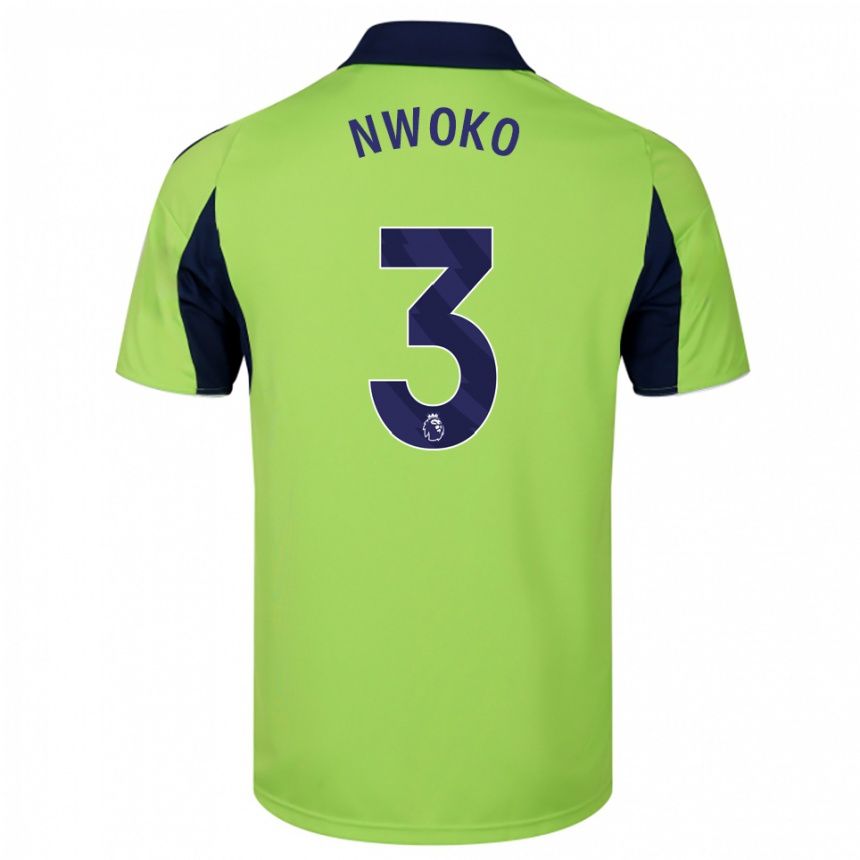 ילדים כדורגל Chibuzo Nwoko #3 ירוק נייבי לבן הרחק ג'רזי 2025/26
