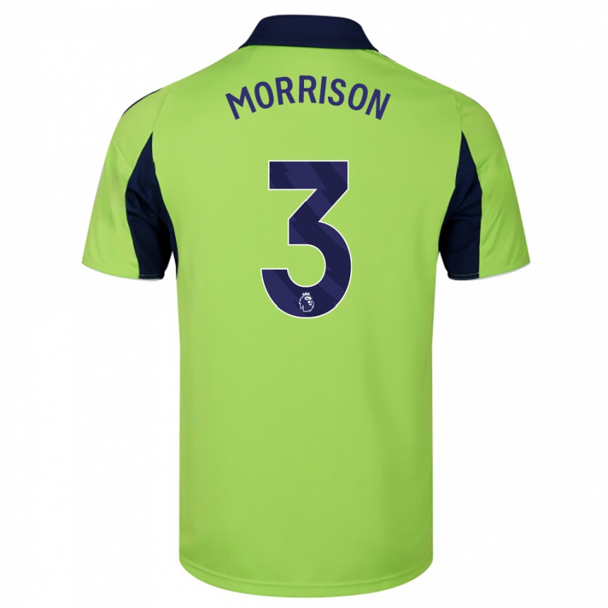 ילדים כדורגל Kymarley Morrison #3 ירוק נייבי לבן הרחק ג'רזי 2025/26
