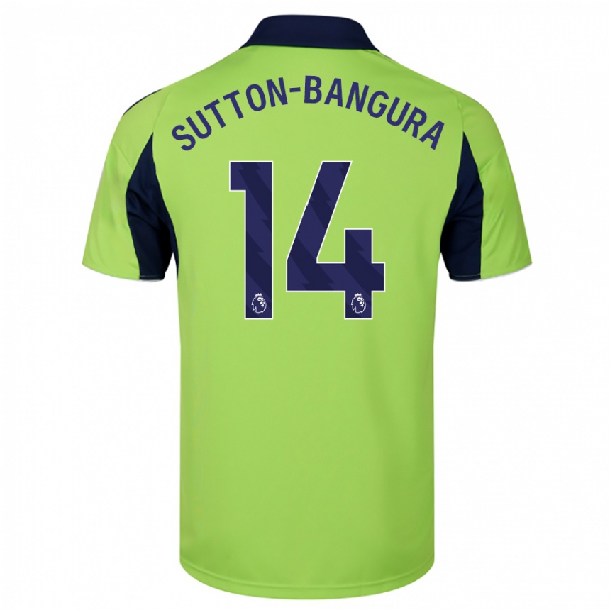 ילדים כדורגל William Sutton-Bangura #14 ירוק נייבי לבן הרחק ג'רזי 2025/26