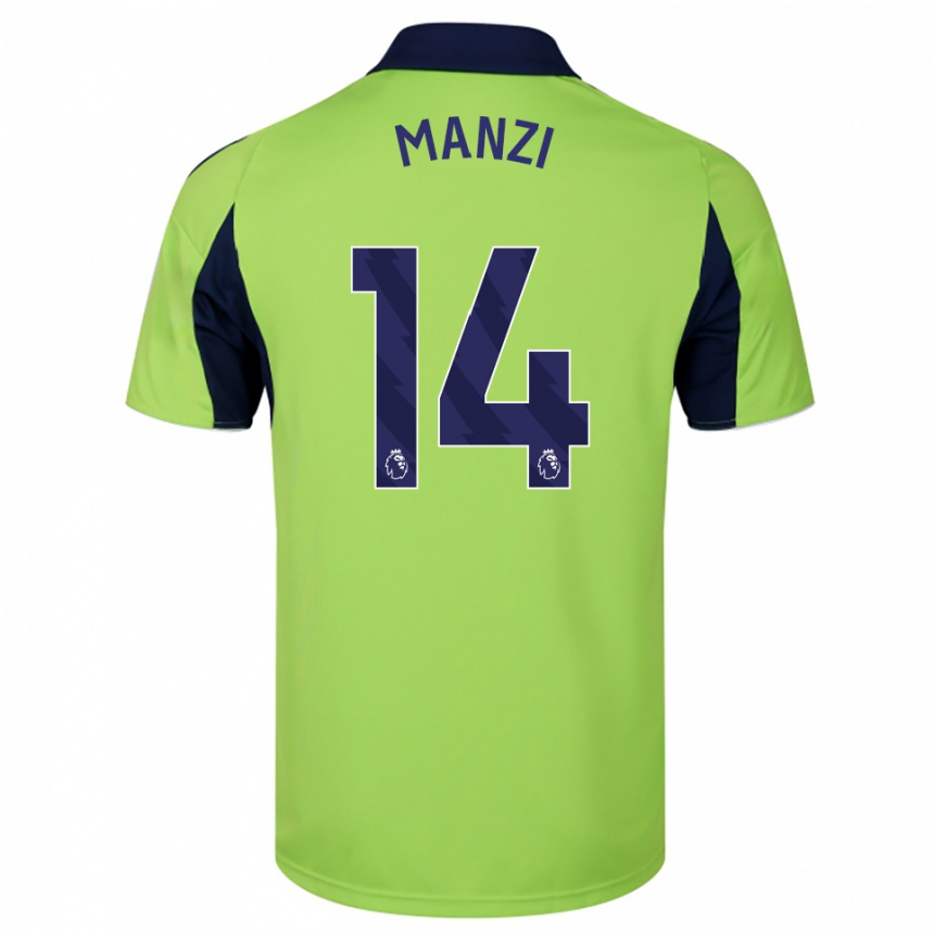 ילדים כדורגל Sophie Manzi #14 ירוק נייבי לבן הרחק ג'רזי 2025/26
