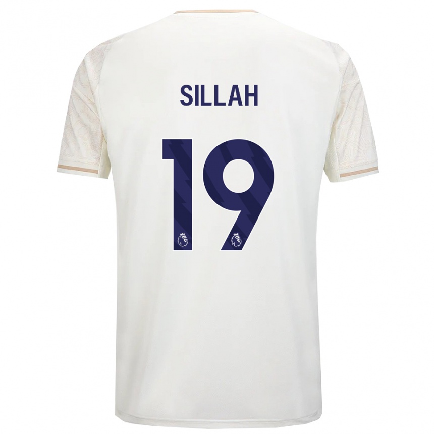 ילדים כדורגל Lamin Sillah #19 לבן מלוכלך שחור הרחק ג'רזי 2025/26