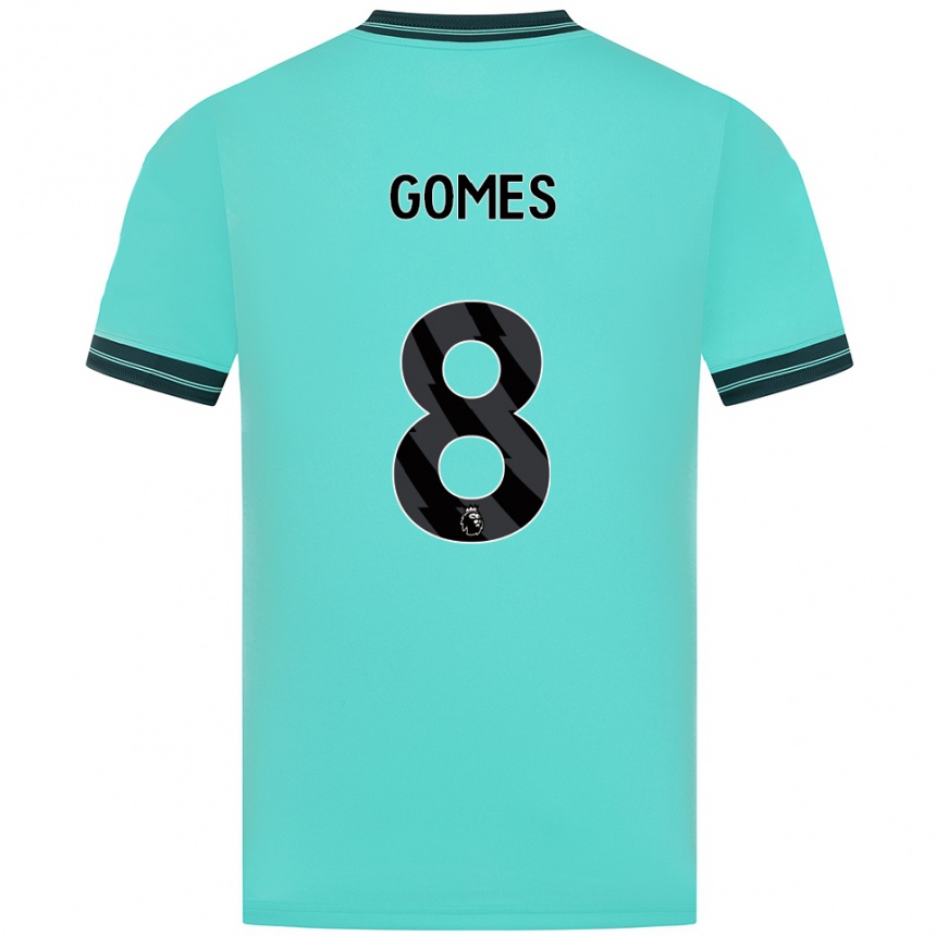 ילדים כדורגל ז'ואאו גומס #8 תכלת ירוק הרחק ג'רזי 2025/26