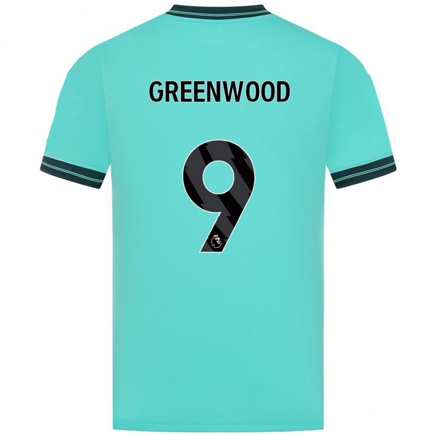 ילדים כדורגל Jashayde Greenwood #9 תכלת ירוק הרחק ג'רזי 2025/26