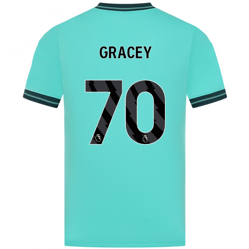 ילדים כדורגל ג׳וש גרייסי #70 תכלת ירוק הרחק ג'רזי 2025/26