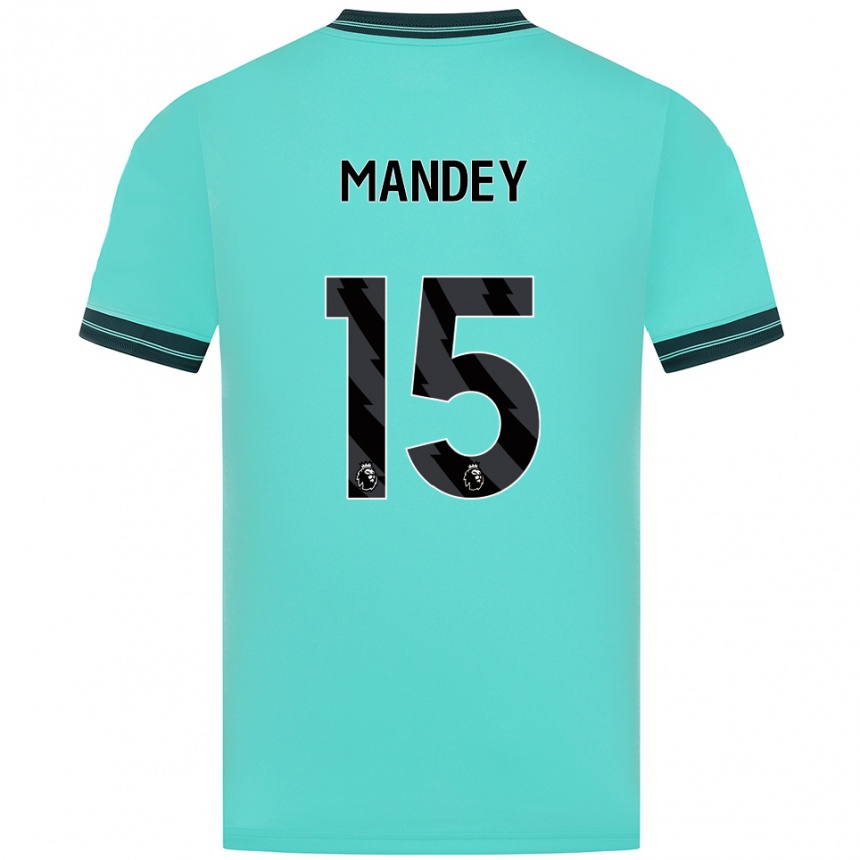 ילדים כדורגל Ziyad Mandey #15 תכלת ירוק הרחק ג'רזי 2025/26