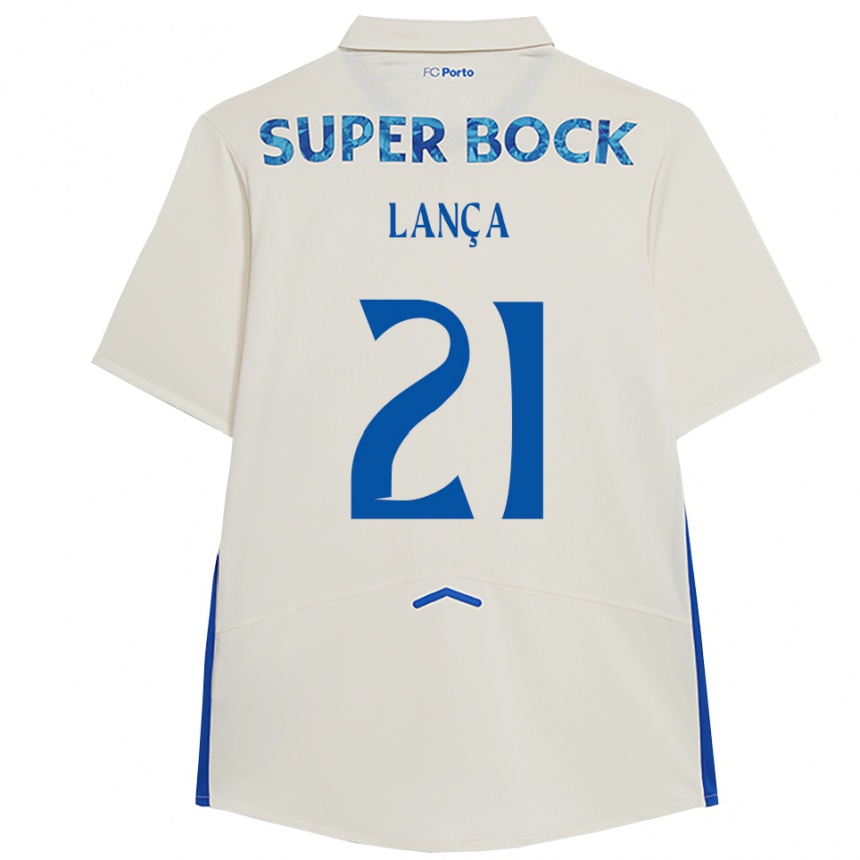 ילדים כדורגל Gabriel Lança #21 לבן כחול ג'רזי קיט שלישי 2025/26