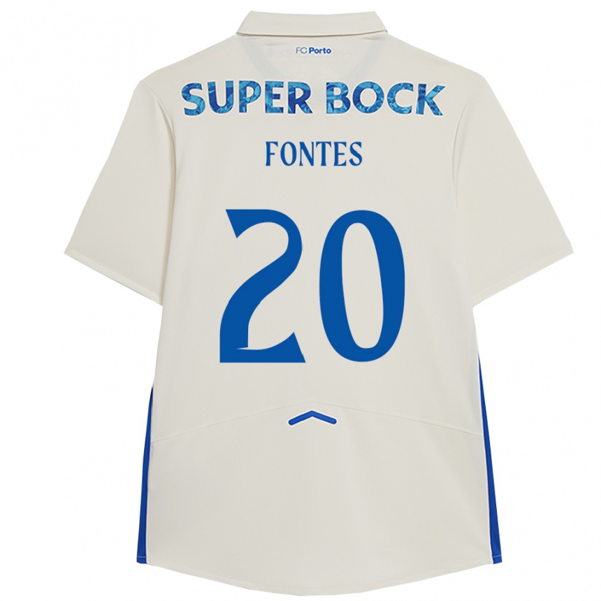 ילדים כדורגל Goncalo Fontes #20 לבן כחול ג'רזי קיט שלישי 2025/26