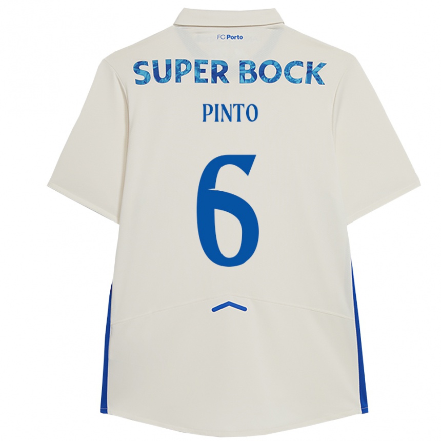 ילדים כדורגל Gonçalo Pinto #6 לבן כחול ג'רזי קיט שלישי 2025/26