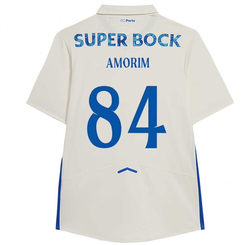 ילדים כדורגל Beatriz Amorim #84 לבן כחול ג'רזי קיט שלישי 2025/26