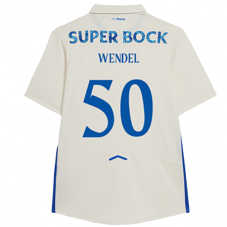 ילדים כדורגל וונדל #50 לבן כחול ג'רזי קיט שלישי 2025/26