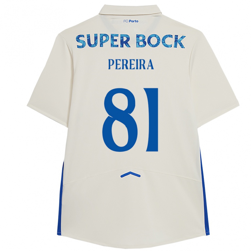 ילדים כדורגל Martim Pereira #81 לבן כחול ג'רזי קיט שלישי 2025/26