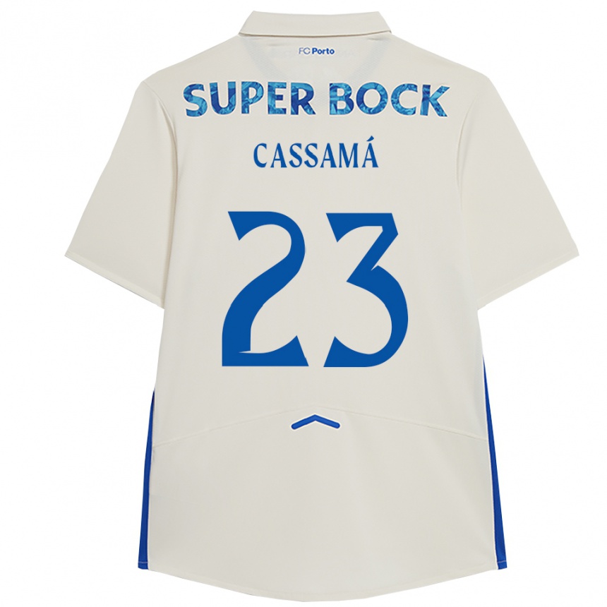 ילדים כדורגל Abdu Cassamá #23 לבן כחול ג'רזי קיט שלישי 2025/26