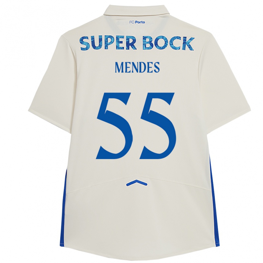ילדים כדורגל ז'ואאו דה אסיס מוריירה #55 לבן כחול ג'רזי קיט שלישי 2025/26